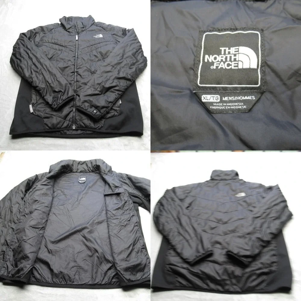 The North Face Jacket Mens XL Black Hybrid Insulated Full Zip Puffer Hiking